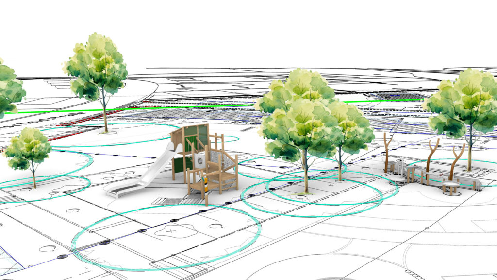 Planungsskizze inklusiver Spielplatz Hattingen